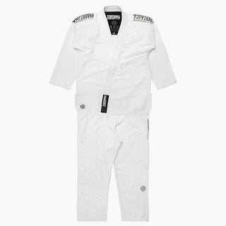 BJJ Gi Tatami Fightwear Estilo Black Label bianco-grigio