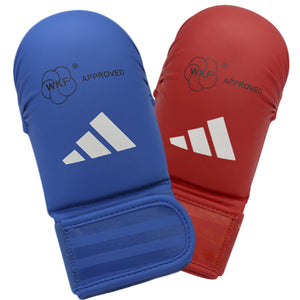 Luvas de Karate-Kumite Adidas Vermelho e Azul WKF homologado sem polegares