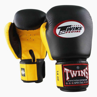 Luvas de Muay Thai Twins Special BGVL3 Preto-Amarelo