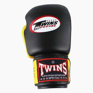 Luvas de Muay Thai Twins Special BGVL3 Preto-Amarelo