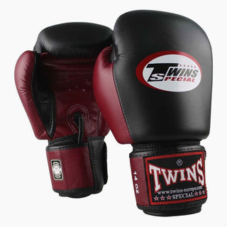 Luvas de Muay Thai Twins Special BGVL3 Borgonha preto