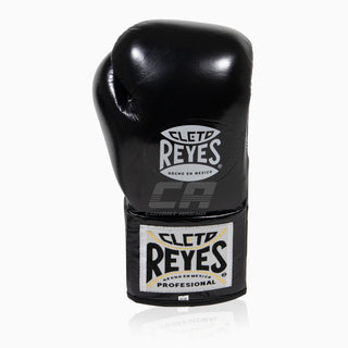 Luvas de Boxe Cleto Reyes Profissional CB2 Preto-Prata com atacadores