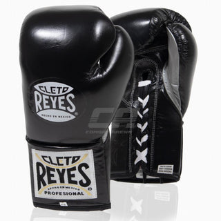 Luvas de Boxe Cleto Reyes Profissional CB2 Preto-Prata com atacadores