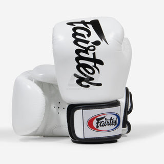 Luvas de Muay Thai Fairtex BGV19 Deluxe Branco