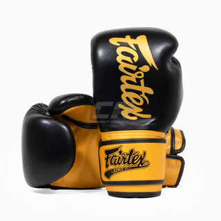 Luvas de Muay Thai Fairtex Super Sparring BGV18 Preto-Dourado