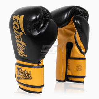 Luvas de Muay Thai Fairtex Super Sparring BGV18 Preto-Dourado