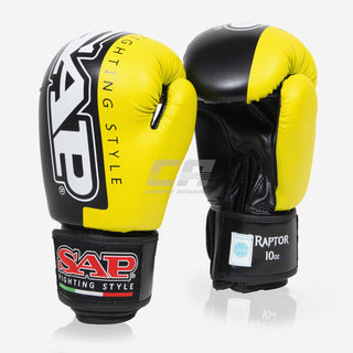 Luvas de Boxe Raptor SAP WAKO Preto-Amarelo