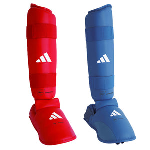 Caneleiras e Parapods Adidas Vermelho e azul aprovado pela WKF