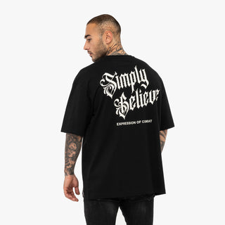 T-shirt Tapout Oversize Simply Believe Nero-Combat Arena