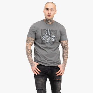 T-shirt Tapout Skull Tee Grigio-Combat Arena