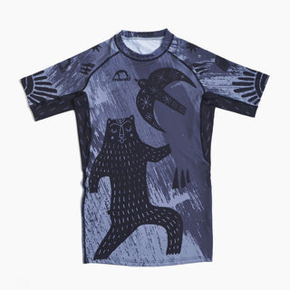 Rashguard Manto Livings maniche corte Grigio-Combat Arena